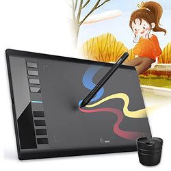 UGEE M708 V3 Digital Drawing Tablet, 10 x 6 Inches Large Graphics Tablet with 8 Hot Keys, 8192 Levels Pressure Battery-Free Pen Stylus, Compatible with Windows/Mac/Linux/Android/OSU for Beginners