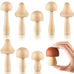 Big Sizes Unfinished Wooden Mushroom Natural Wooden Mushrooms Unpainted Wooden Mushroom for Arts and Crafts Projects Decoration DIY Paint Color (15)