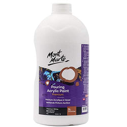 MONT MARTE Premium Pouring Acrylic Paint, 1L (33.8oz), Titanium White, Pre-Mixed Acrylic Paint, Suitable for a Variety of Surfaces Including Stretched Canvas, Wood, MDF and Air Drying Clay.