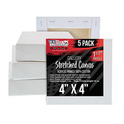 PHOENIX Watercolor Stretched Canvases, 11x14 Inch/4 Pack - 8 Oz, 3/4 Inch  Profile, 100% Cotton Triple Primed White Blank Canvases for Watercolor