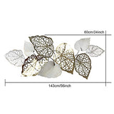 KXY 3D Luxury Metal Wall Art, Gold Leaves Metal Wall Decor, 53 inches X 24 inches Metal Wall Sculptures Hanging Perfect for Home Decorations, Living Room, Bedroom