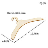 Jili Online 10 Pieces Mini Size Hangers for Baby Girl Doll Hangers DIY Craft for Clothing Accessories, Wood Color 17.5 cm