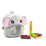 Cute Toddler Backpack Toddler Bag Plush Animal Cartoon Mini Travel Bag for Baby Girl Boy 2-6 Years(Grey Elephant)