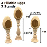 Fillable Paper Mache Eggs On Stands by Factory Direct Craft for Decorating, Personalizing and Home Decor