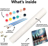DIY Painting by Numbers Kits for Adults Starry ，Paint by Number for Adults ，Moon Flower Gifts Arts Crafts for Home Decor 16x20 Inch