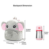 Cute Toddler Backpack Toddler Bag Plush Animal Cartoon Mini Travel Bag for Baby Girl Boy 2-6 Years(Grey Elephant)