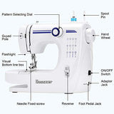 Bosszer Mini Sewing Machine for Beginners and Kids,Portable Small Household Sewing Machines,12 Stitches 2 Speed with Foot Pedal for Home Easy Sewing - Blue/White