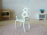 Miniature Modern Chair, Dollhouse Furniture 1:6 Scale. Circular 3D Print Plastic