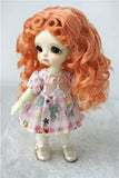 Doll Wigs JD276 5-6inch Lovely Curly Beauty Fish Synthetic Mohair 1/8 BJD Doll Wigs (Orange Pink, 5-6inch)