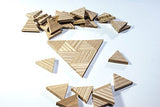 1.34" Wood Triangle Cutout Shapes Unfinished Wood Mosaic Tile - 40 pcs