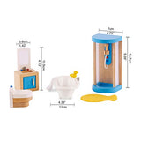 Hape Wooden Doll House Furniture Family Bathroom Set