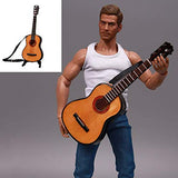 Prettyia 1/6 Scale Mini Musical Instrument Crafts Wooden Guitar Model w/Stand for Dollhouse Desktop Decoration 12inch Fashion Dolls Accessory