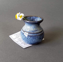Miniature Bud Vase Flower Decor for New Mothers Day Ceramic Pottery Small Cornflower Blue Pot 2 in