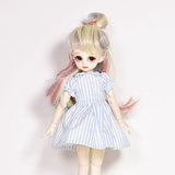 MonkeyJack Striped Skirt Dress Summer Clothes for 1/6 BJD Doll SD DOD Dollfie LUTS Clothing Accs