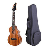 Enya EUT-M6 Cutaway Tenor Ukulele 26 Inch All Solid Mahogany with DAddario Strings Beautiful Inlay and Gloss Finish