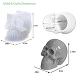 Silicone Skull Molds, 3D Large Skull Shape Molds for Epoxy Resin, Skeleton Skull Decor Epoxy Resin Mold for Candle Making, Home Decor, Outdoor, Resin Casting Art Crafts