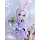 29cm BJD Dolls 1/6 Flexible Ball Joint Doll Cute Bunny Ear Headdress Girl SD Articulated Action Figure Humanoid Decoration DIY Toys Best Gifts for Child Birthday,A