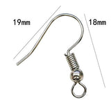 TOAOB 100pcs Surgical Steel Ball Coil Earring Hooks Fish Hooks Ear Wire for Jewelry Making