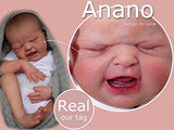 Anano Reborn Baby Dolls 19 Inch Cry Babies Alive Silicone Baby Doll Maria 3D Skin Visible Veins and Capillaries