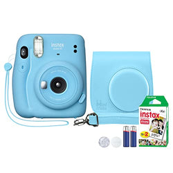 Fujifilm Instax Mini 11 Instant Camera Sky Blue + Minimate Custom Case + Fuji Instax Film 20 Sheets Twin Pack