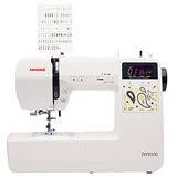 Janome JW8100 Fully-Featured Computerized Sewing Machine with 100 Stitches, 7 Buttonholes, Hard