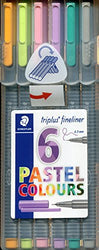 Staedtler Triplus Fineliner Pens 6-Color Pastel Set