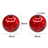 TOAOB 200pcs Crack Glass Beads Round Ball 8mm for DIY Making