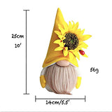 1 PC Sunflower Spring Gnome Mantel Display, Farmhouse Tiered Tray Rustic Scandinavian gnome Figurines, Bee Doll Oranments