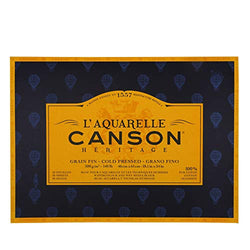 Canson Heritage Watercolour Pad, Glued on 4 Sides, 20 Sheets, fine Grain Fine Grain 46 x 61 cm