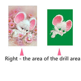 5D Diamond Painting, callm DIY Cross Stitch Kit Animals Diamond Embroidery Painting Drill Arts Craft Supply for Home Wall Decor (Mouse)