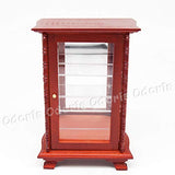 Odoria 1/12 Miniature Corner Curio Cabinet Dollhouse Furniture Accessories, Brown