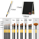 HIBOO Art Paint Brush Set-15 Different Sizes of Professionals Paint Brushes Wood Handles with Oil-Sealing Technique for Watercolor Acrylic Oil , Face and Nails Painting (Yellow & Black)