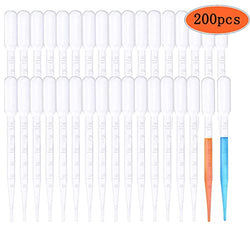Disposable Plastic Transfer Pipettes，BEBEEPOO 200PCS 3ml Dropping Pipettes Suitable for Essential Oils & Science Laboratory Makeup Tool