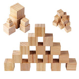 Arroyner 150pcs Different Sizes Wood Cube Square Blank Wood Blocks for Puzzle Making, Crafts, and DIY Projects