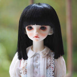 FidgetKute 1/3 1/4 1/6 Bjd Doll Straight Wig Black Gray Brown Blond Hair for Dollfie SD 1/3(21cm-24cm) Gray
