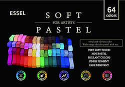 Essel Non Toxic Soft Pastel/Set of 64 / Assorted Colors Square Chalk