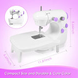 Sewing Machine, Portable Sewing Machine with Built-in Stitches, 2-Speed Mini Sewing Machine with Extension Table, Suitable for Beginners, Best Gift for Kids Women Household Space Saver Safe Sewing Kit