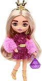 Barbie Extra Minis Doll #8 (5.5 in) Wearing Shimmery Dress & Furry Shrug, with Doll Stand & Accessories, Toy for Kids Ages 3 Years Old & Up