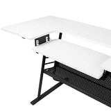Sew Ready Eclipse Hobby Sewing Center Sewing Craft Table Sturdy Computer Desk with Drawers in Black/White, 13362