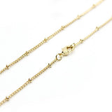 Wholesale 12PCS Gold Plated Solid Brass Satellite Beaded Ball Curb Thin Chain Bulk for Jewelry