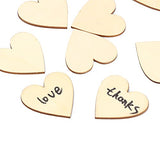 RERIVER 2-Inch Wooden Heart Blank Unfinished Wood Slices Discs Cutout Pieces DIY Crafts