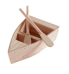 Darice 9154-92 Wood Boat with Oars, 5-1/4-Inch