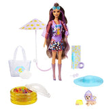 Barbie Color Reveal Sunshine and Sprinkles Doll & Accessories with 25 Surprises Including Water-Shower Umbrella & Color Change; Sun & Clouds Theme, Gift for Kids 3 Years & Older