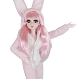 EVA BJD 1/3 SD Doll 22 inch Ball Jointed Dolls with Sportywear Hair Shoes and Makeup Pink Bunny Girl Doll