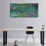 Claude Monet Water Lily oil painting on canvas, Hand-painted wall art, Abstract bedroom and living room decoration painting, Copy world famous paintings, Home decor artwork, frameless (70x140cm)