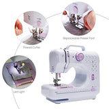 FutureCharger Sewing Machine, Portable Sewing Machine Mini Sewing Machines Handheld Sewing Machine with 12 Built-in Stitches, 2 Speeds, Foot Pedal, Extension Table for Adult Beginners/Household/Tailor