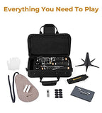 Vangoa Bb Clarinet, B Flat Beginner Student Clarinet Bb Nickel-Plated for School Band Orchestra adult kid with Hard Case, Stand, Cleaning Kit, Barrels, Gloves, Strap, Pads, Reeds