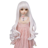 MUZI Wig 1/3 Bjd Hair High Temperature Long Gray Straight and Curly Bjd Wig SD for BJD Doll (1001)