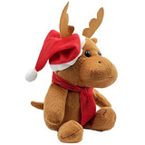 Christmas Santa Reindeer, Plush Belly Buddy, 10" Inch Plush Stuffed, Super Soft and Cuddly Toy, Classroom Decorations, Boys and Girls