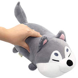 Cute Plush Husky Dog, Plush Stuffed Animal Doll Toy Puppy Hugging Pillow Gifts for Christmas, Thanksgiving, Birthday (15")